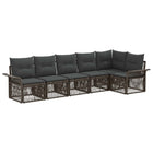 Tuinbankenset poly rattan grijs 6-delig
