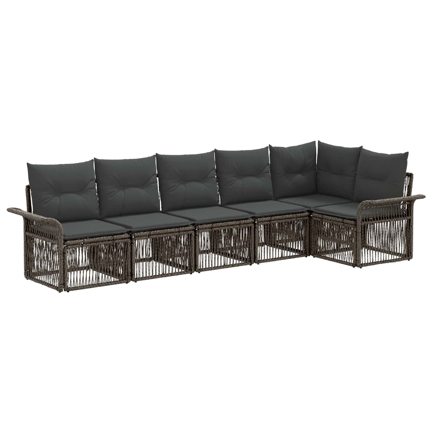 Tuinbankenset 6 pcs Grijs poly rattan