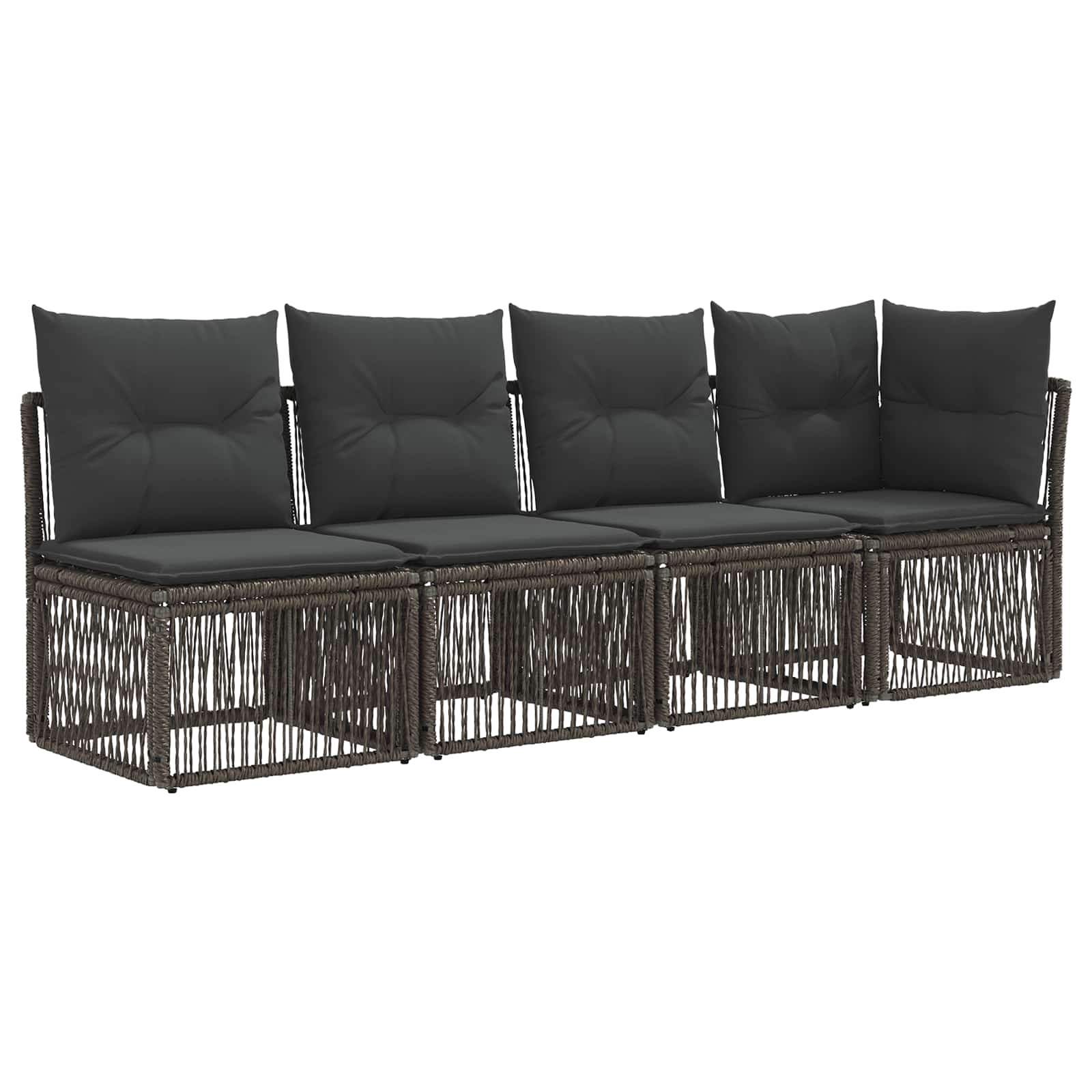 Tuinbankenset 6 pcs Grijs poly rattan