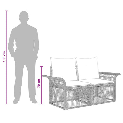 Tuinbankenset 6 pcs Grijs poly rattan