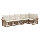Tuinbankenset poly rattan beige 6 personen
