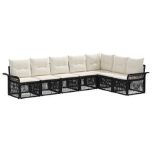 Tuinbankenset 7 pcs Zwart poly rattan