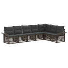 Tuinset poly rattan 7-delig grijs