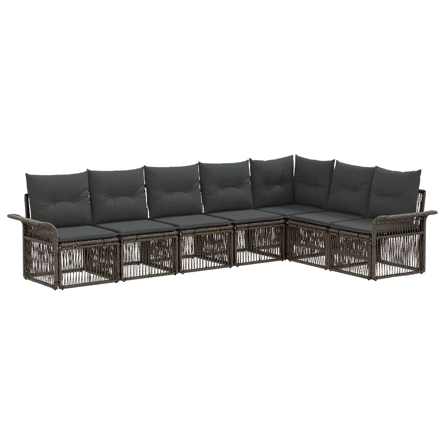 Tuinbankenset 7 pcs Grijs poly rattan