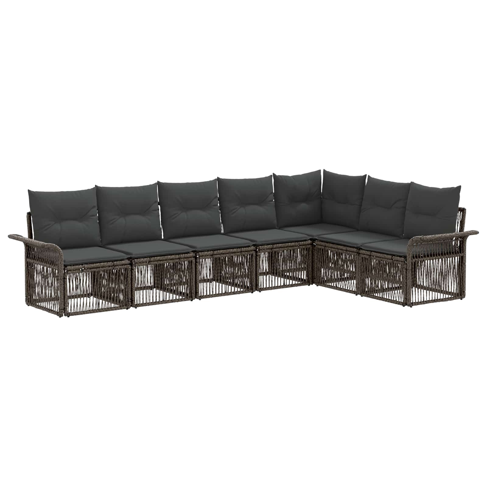 Tuinbankenset 7 pcs Grijs poly rattan