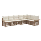 Tuinbankenset poly rattan 7 personen beige