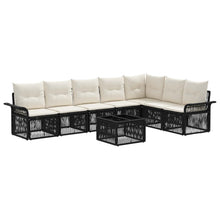 Tuinbankenset 8 pcs Zwart poly rattan