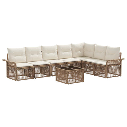 Tuinbankenset 8 pcs Beige poly rattan