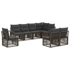 Tuinbankenset poly rattan grijs 8-delig