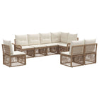 Tuinbankenset 8 pers. poly rattan beige