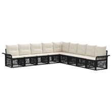Tuinbankenset 9 pcs Zwart poly rattan