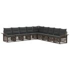 Tuinbankenset 9-delig poly rattan grijs