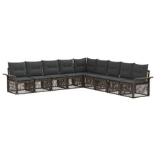 Tuinbankenset 9 pcs Grijs poly rattan