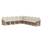 Tuinbankenset 9-delig poly rattan beige