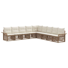 Tuinbankenset 9 pcs Beige poly rattan
