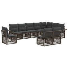 Tuinbankenset 10 pcs Grijs poly rattan
