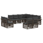 Tuinbankenset poly rattan grijs 11-delig