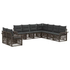 Tuinbankenset poly rattan grijs