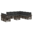 Garden Sofa Set 10 pcs Grey poly rattan