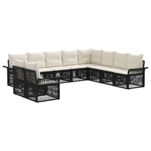 Tuinbankenset 10 pcs Zwart poly rattan