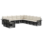 Tuinbankenset poly rattan zwart 11-delig