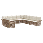 Tuinbankenset poly rattan 11-delig beige