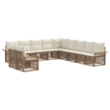 Tuinbankenset 11 pcs Beige poly rattan