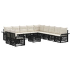Garden lounge set 12 pcs Black poly rattan