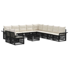 Tuinbankenset 12 pcs Zwart poly rattan