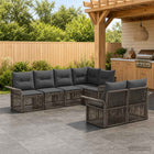 Tuinbankenset 7 st 7-Aantal zitplaatsen Grijs poly rattan