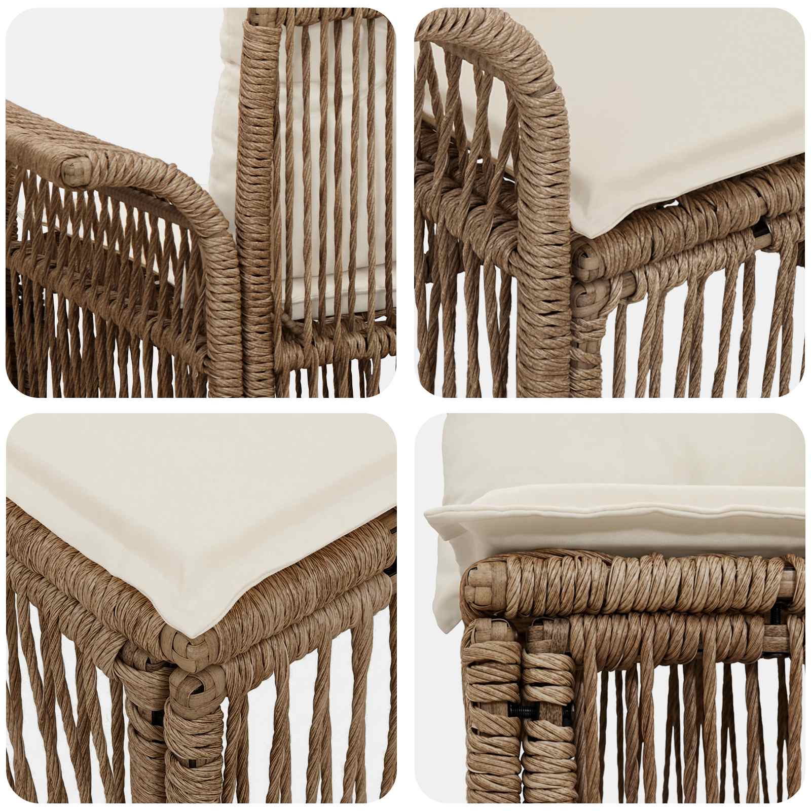 Tuinbankenset 7 st 7-Aantal zitplaatsen Beige poly rattan