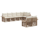 Tuinbankenset poly rattan beige 8-delig