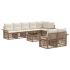 Garden Lounge Set 9 pcs Beige poly rattan