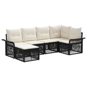Tuinset poly rattan 6-delig zwart