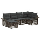 Tuinbankenset poly rattan grijs 6 personen