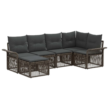Tuinbankenset 6 pcs Grijs poly rattan