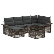 Tuinbankenset poly rattan grijs 7-delig