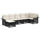 Tuinbankenset poly rattan 7 personen zwart