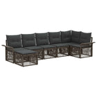 Tuinbankenset poly rattan grijs 7-delig