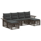 Tuinbankenset poly rattan grijs 6 persoons