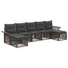 Tuinbankenset poly rattan grijs 7 personen