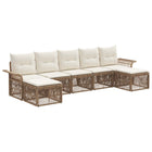 Tuinbankenset poly rattan beige 7-delig