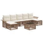 Garden bench set 8 pcs Beige poly rattan