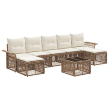 Tuinbankenset 8 pcs Beige poly rattan