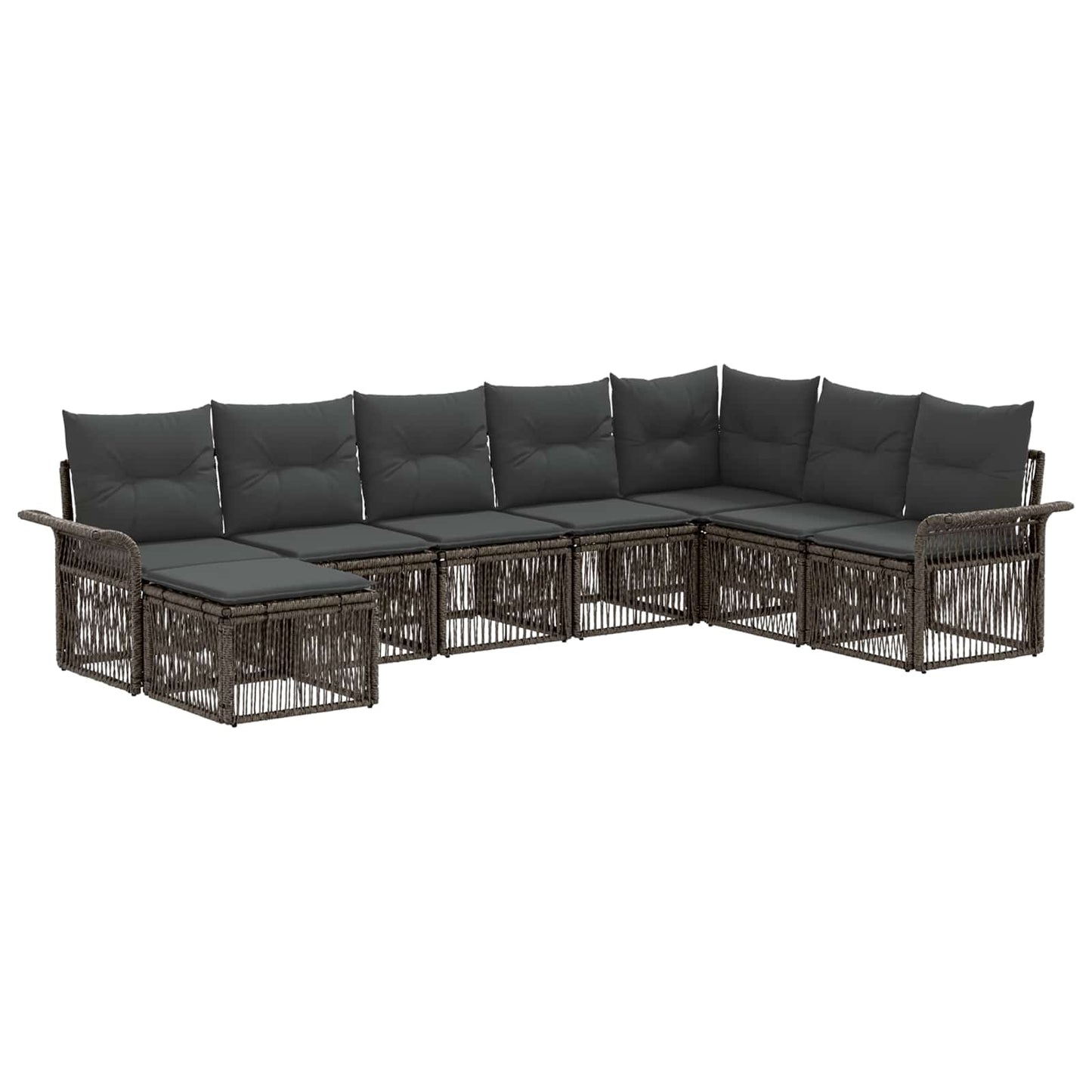 Tuinbankenset 8 pcs Grijs poly rattan