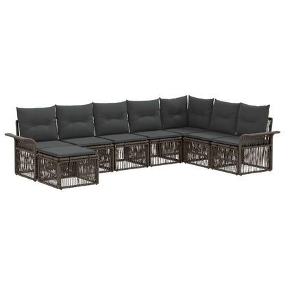 Tuinbankenset 8 pcs Grijs poly rattan