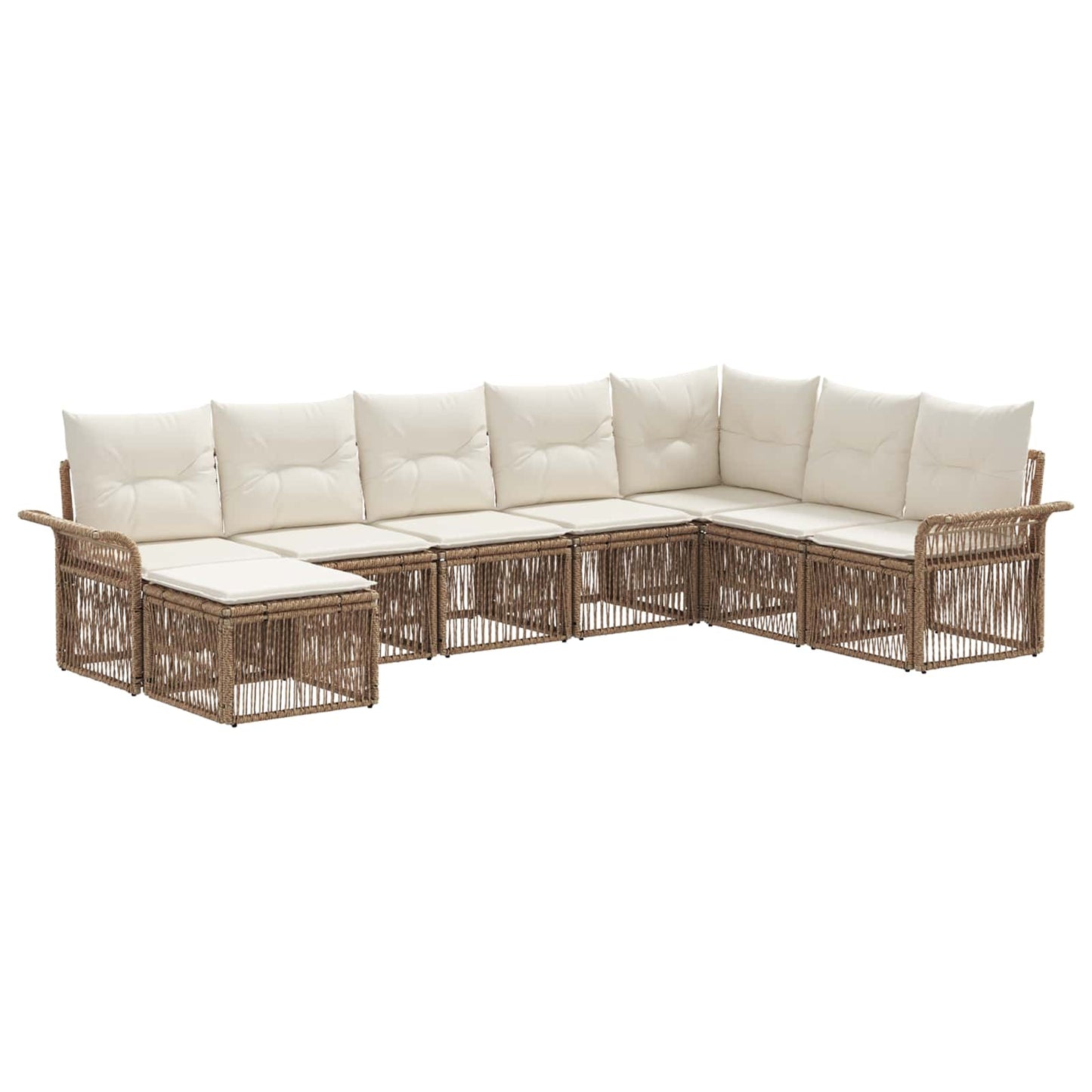 Tuinbankenset 8 pcs Beige poly rattan