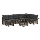 Garden Lounge Set 9 pcs Grey poly rattan