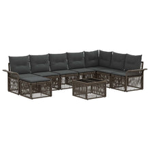 Tuinbankenset 9 pcs Grijs poly rattan