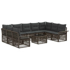 Garden Sofa Set 10 pcs Grey poly rattan